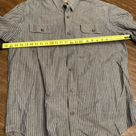 Duluth Trading Co. Men’s Shirt Size Large Front Button Coolmax Vertical Stripes - Picture 11 of 12
